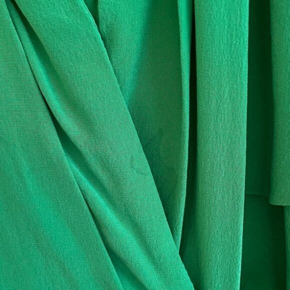 GREYLIN Silk Sleeveless Faux Wrap Mini Dress Green M - Picture 8 of 12